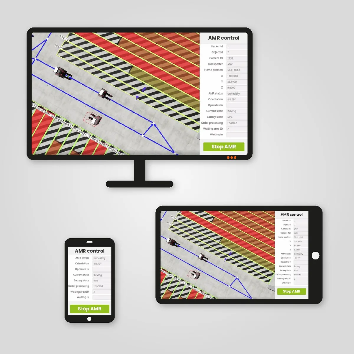 W2MO Flottenmanager mit dem digitalen Zwilling der Lagerfläche